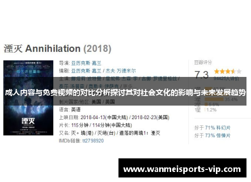 成人内容与免费视频的对比分析探讨其对社会文化的影响与未来发展趋势
